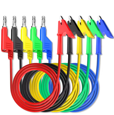 Una pieza cable flexible banana caiman 1m largo negro, rojo, azul, amarillo o verde